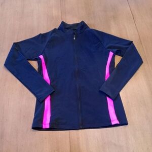 Black and Pink Zip-Up Runing Jacket